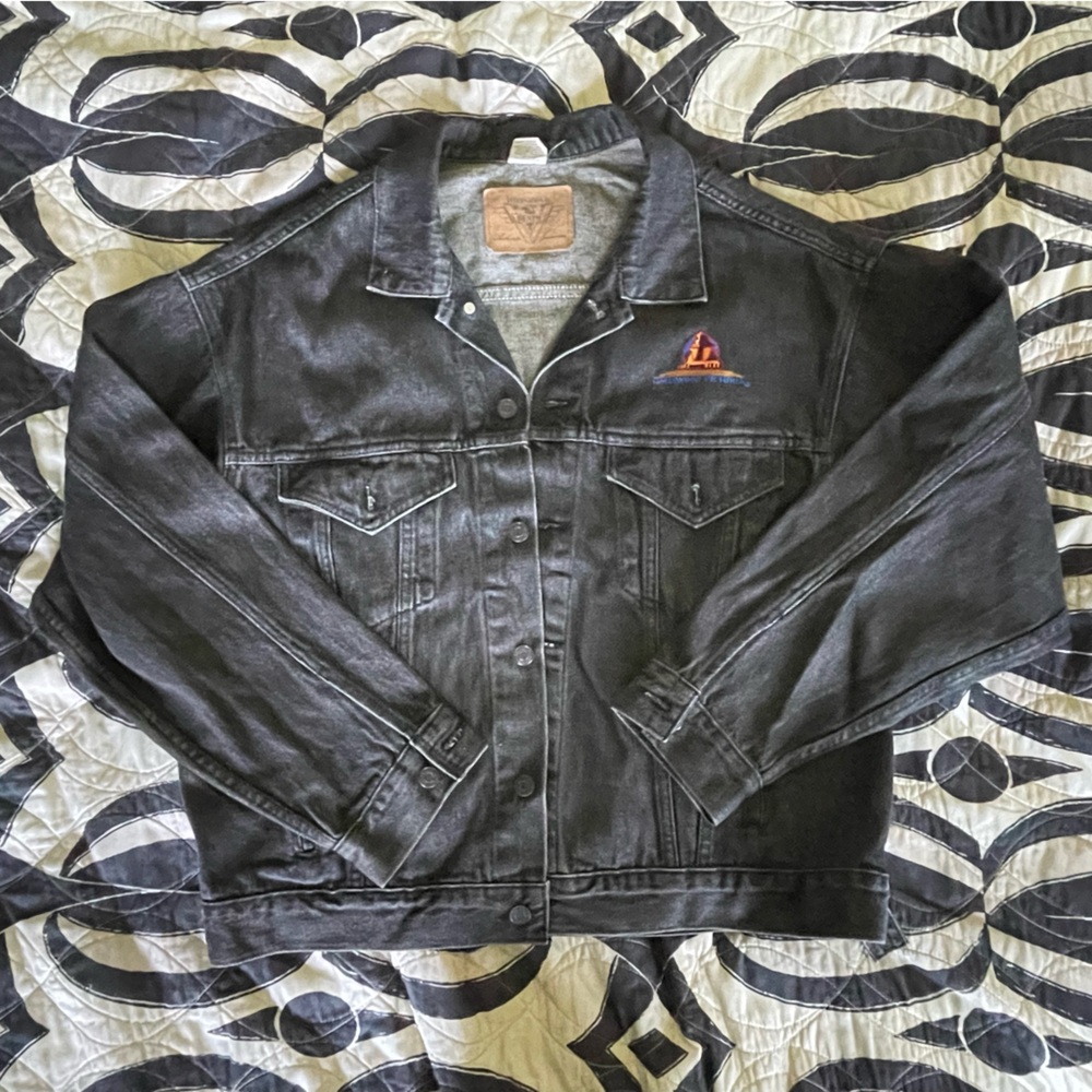 Vintage 90s Hollywood Pictures Black Denim Jacket